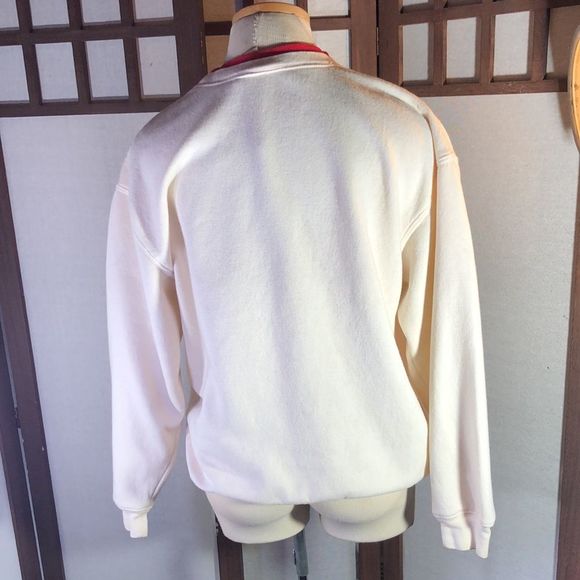 Sweatshirt with a cardinal couple on a branch with red sequins, sz med. - Picture 5 of 10